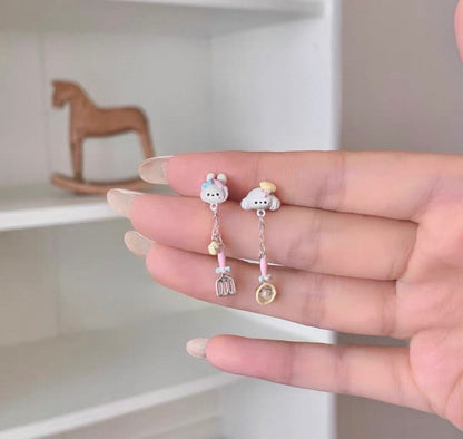 925 Silver Plated MarshMellow Tableware Earring