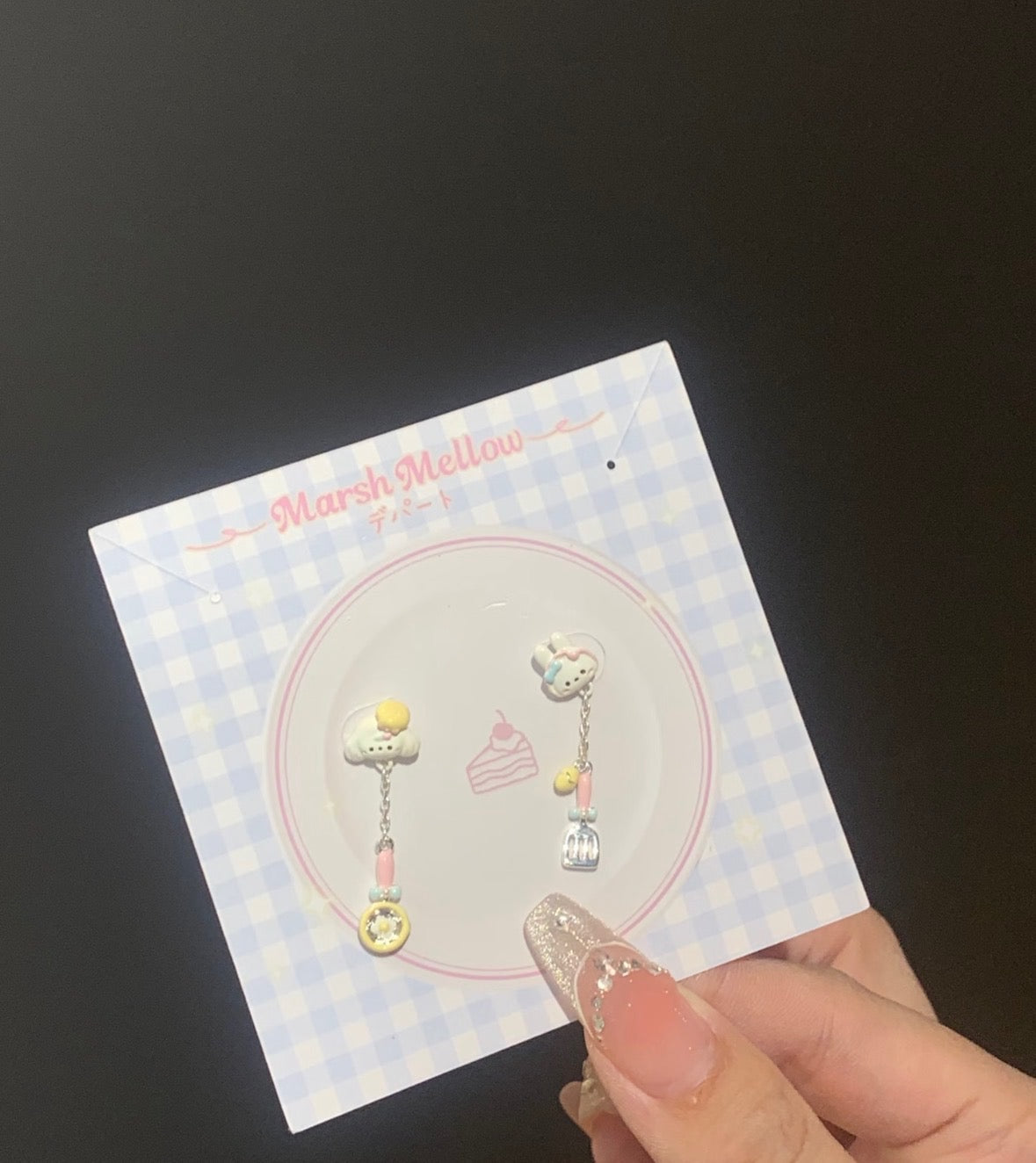 925 Silver Plated MarshMellow Tableware Earring
