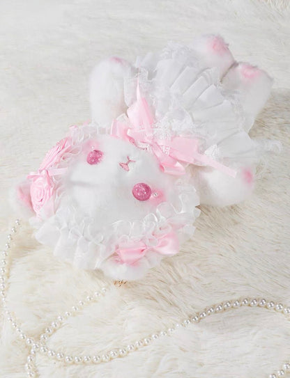 Handmade Milk Kitten Crossbody Plush Bag