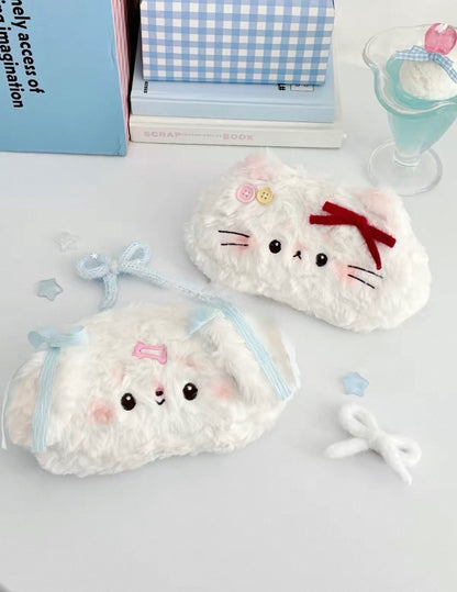 Handmade Puppy & Kitten Pencil Plush Case