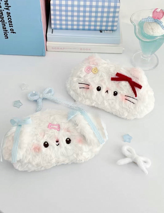 Handmade Puppy & Kitten Pencil Plush Case