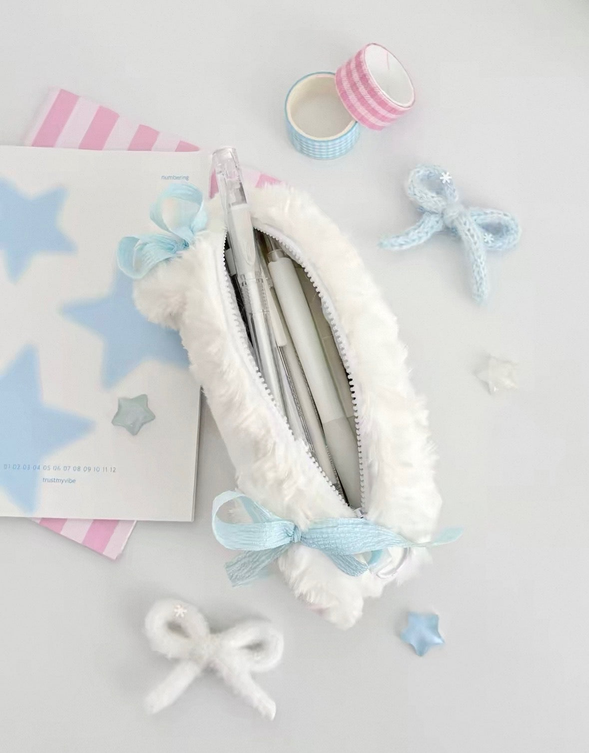 Handmade Puppy & Kitten Pencil Plush Case