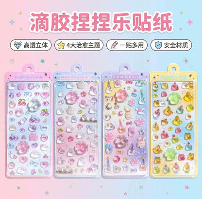 Inamazy Paw Claw Crystal Squishy Stickers