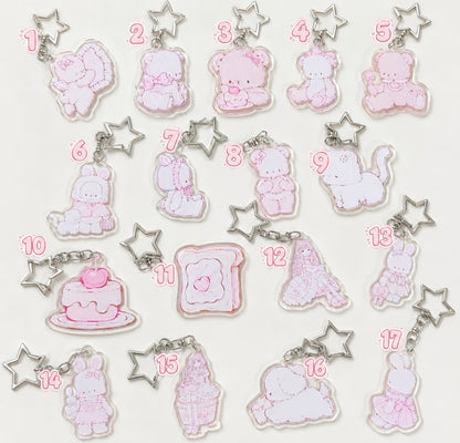 Sleepy Bunny Handmade Keychain Collection