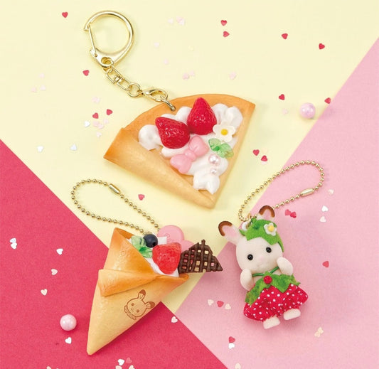 Japan Exclusive Sylvanian Families Strawberry Crepe DIY Keychain Set