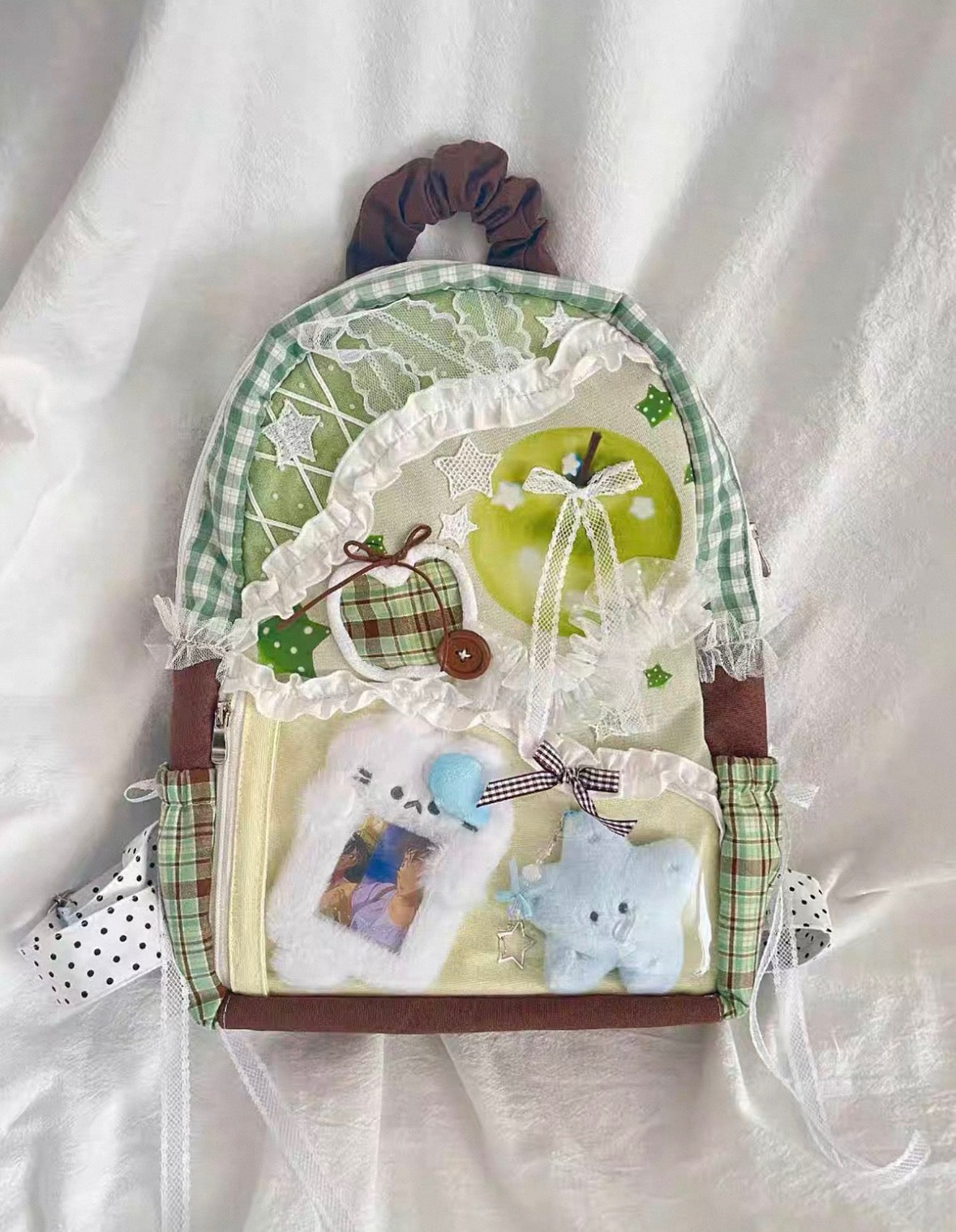 Green Apple Handmade Patch Work Backpack