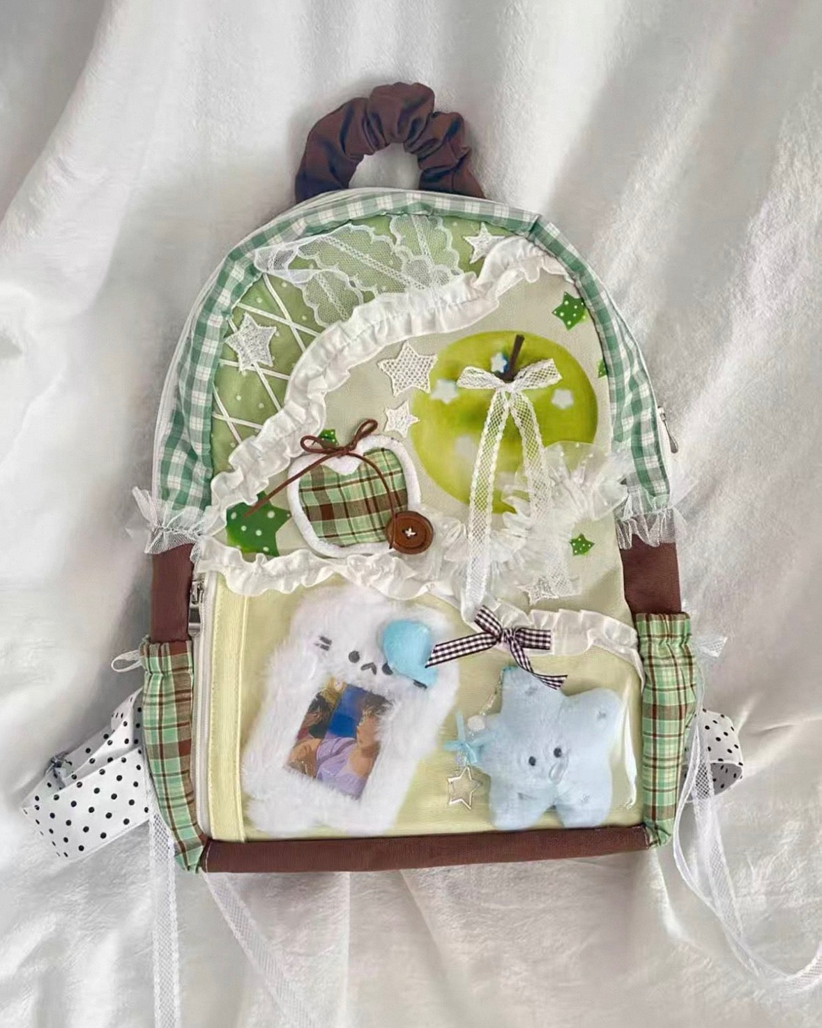 Green Apple Handmade Patch Work Backpack
