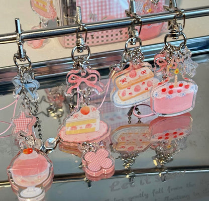 Peach Parfait & Dessert Acrylic Keychains