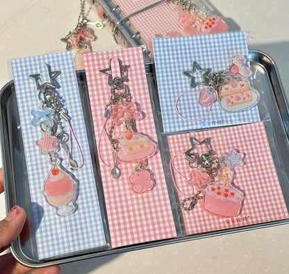 Peach Parfait & Dessert Acrylic Keychains