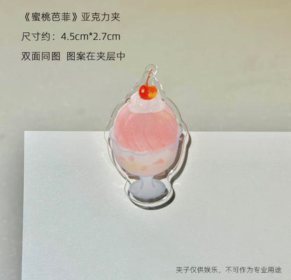 Peach Parfait & Dessert Acrylic Keychains