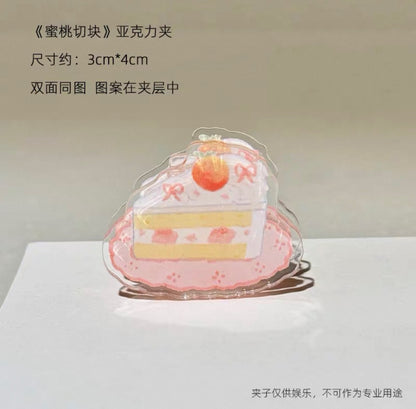 Peach Parfait & Dessert Acrylic Keychains