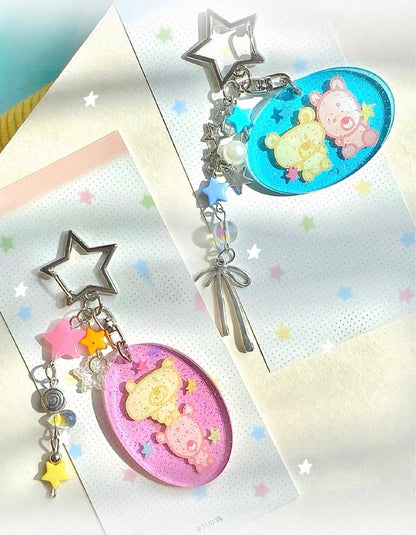 Sparkling Bears Beaded Keychain