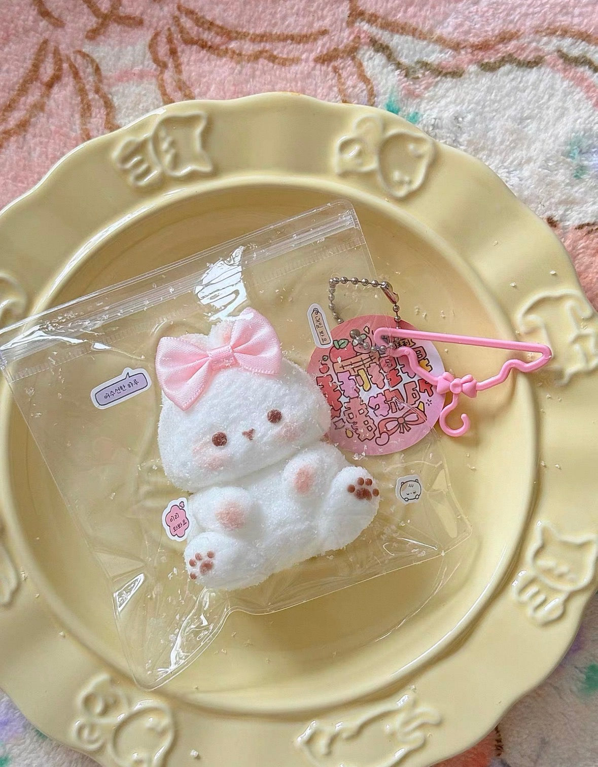 Blush Bunny Squishy Keychain
