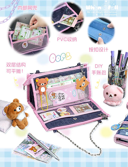 Pencil Case In Denim With Large Capacity