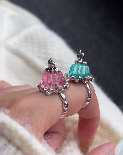 925 Silver Plated Jelly Cake Rings