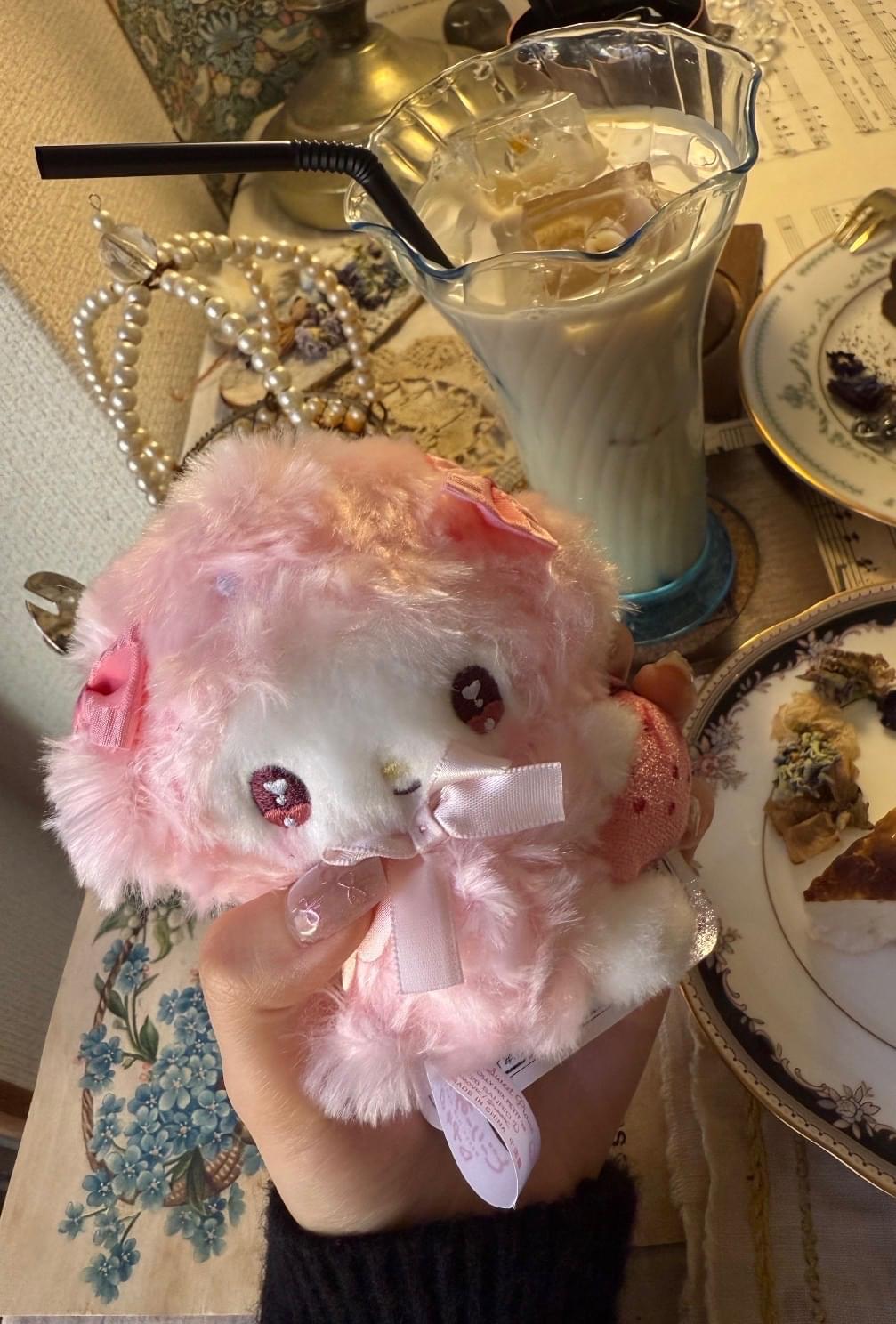 Dolly Mix Petit Official Strawberry My Sweet Piano Plush Pendant.