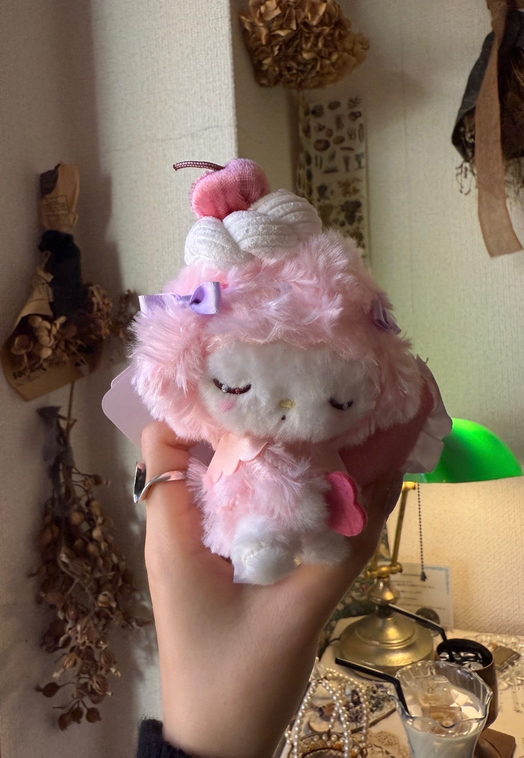 Dolly Mix Petit Official Strawberry Sleepy My Sweet Piano Plush Pendant