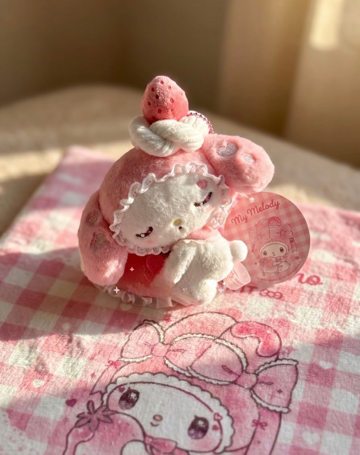 Dolly Mix Petit Official Strawberry Sleepy My Melody Plush Pendant