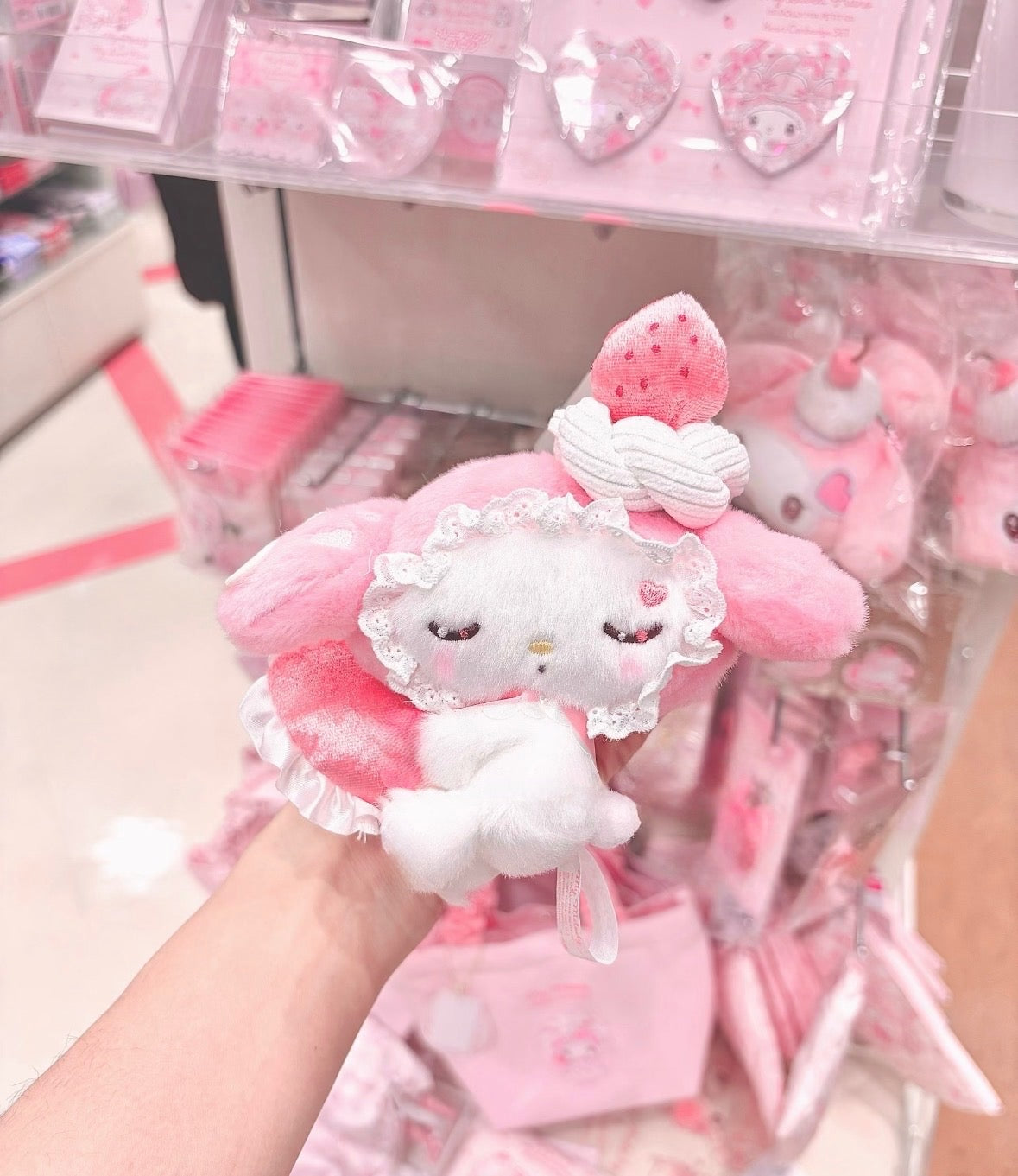 Dolly Mix Petit Official Strawberry Sleepy My Melody Plush Pendant