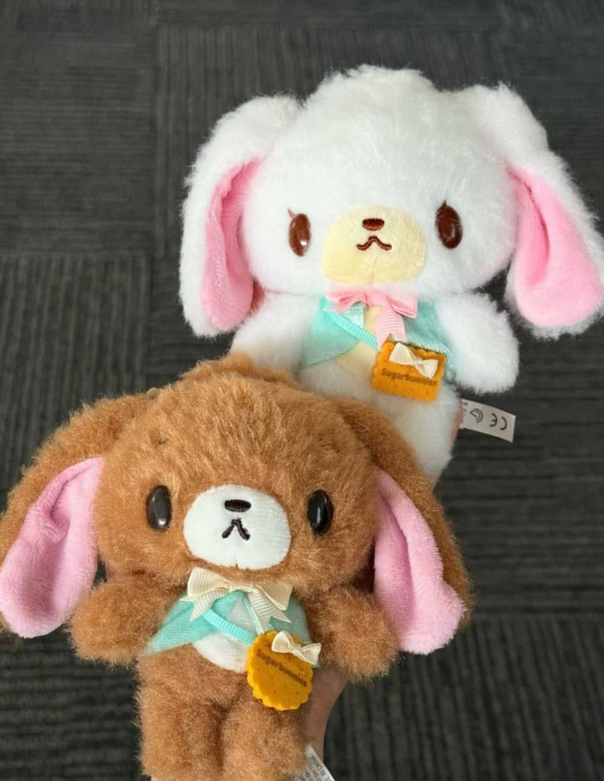 Sugarbunnies Sanrio Plush Keychain - Kurousa (Caramel) / Shirousa (Vanilla) Bag Charm