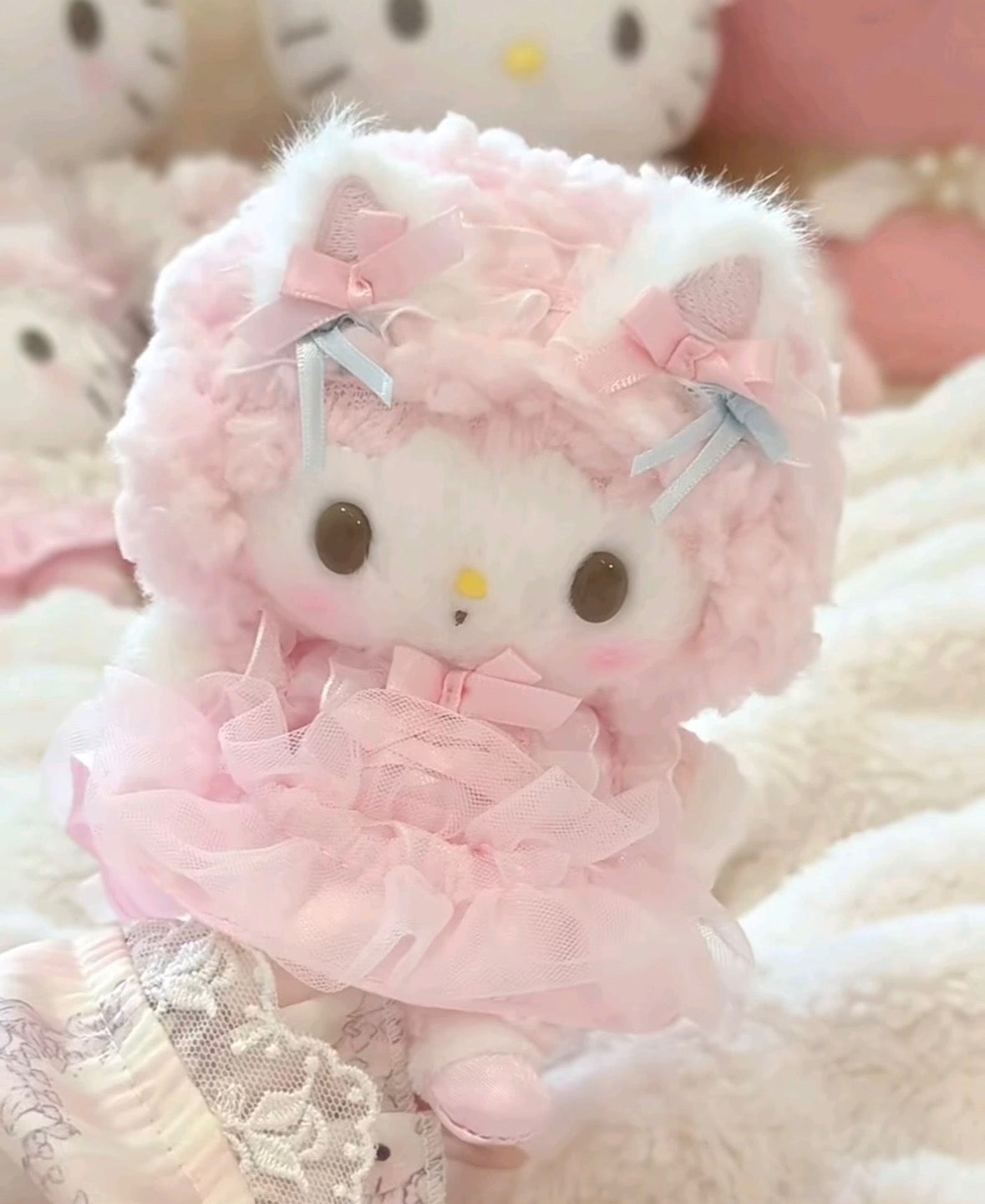 My Sweet Piano Sanrio Original White Cat Ballerina Plush
