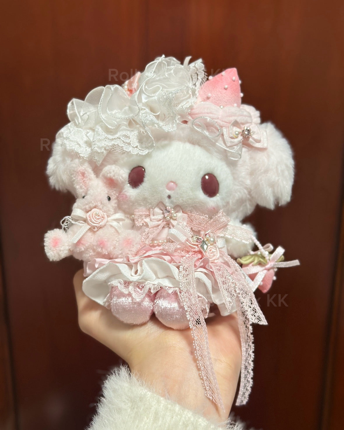 Bunny & Melody Strawberry Lace Handmade Plush