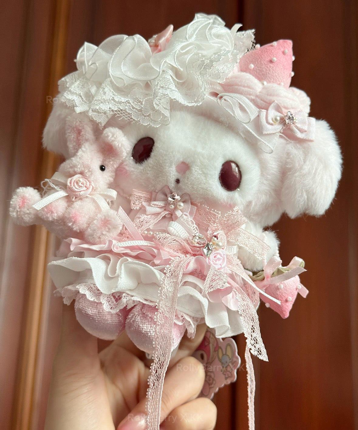 Bunny & Melody Strawberry Lace Handmade Plush