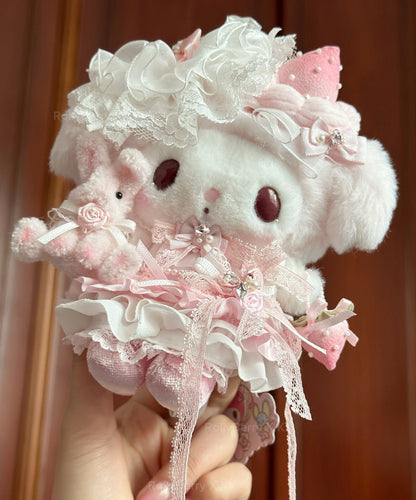 Bunny & Melody Strawberry Lace Handmade Plush