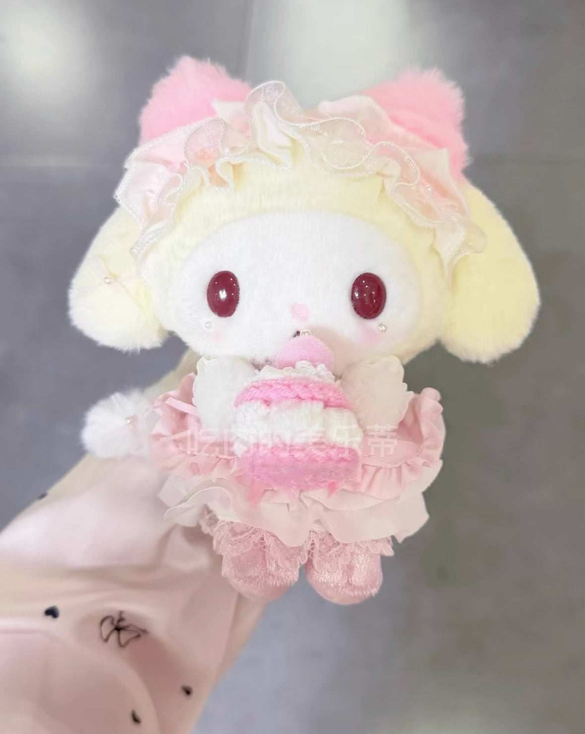 Anniversary Special My Melody Kitten With Cake Handmade Plush