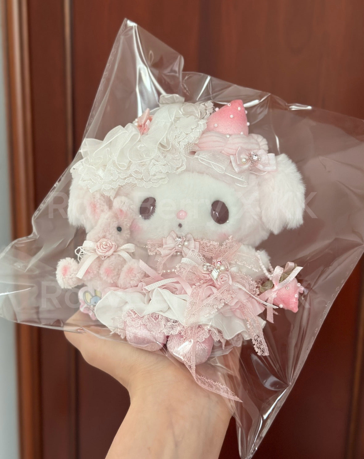 Bunny & Melody Strawberry Lace Handmade Plush