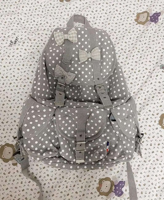 Polka Dots Grey Backpack RARE colourway.